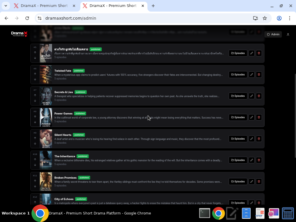 Series List Scrolled
